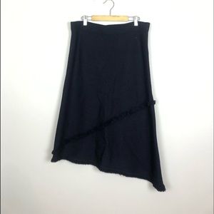 St John Collection Skirt Black Fringe Asymmetrical
